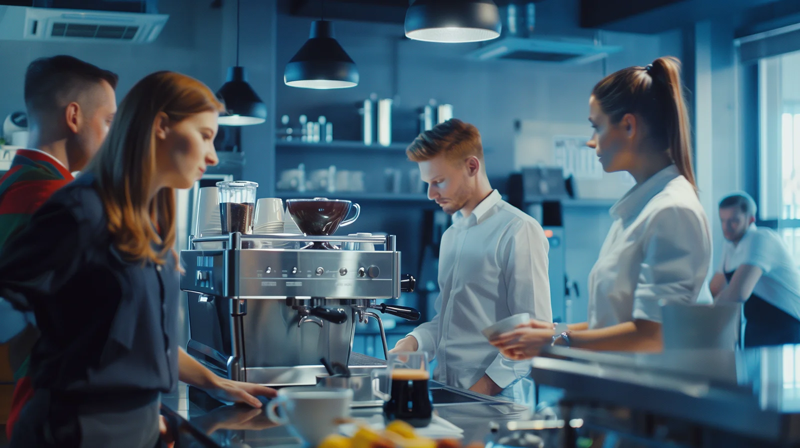 man and woman barista